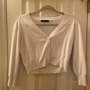 White Cropped Cardigan